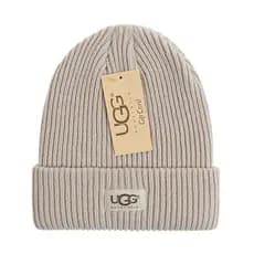 Gorro Unissex Ugg com Punhos de Inverno, Estilo Retrô, Curto, Cor Sólida, Quente