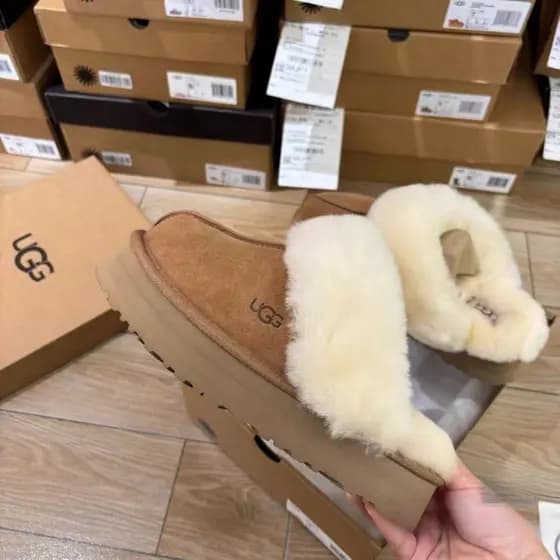 *Ugg* Pantufas Femininas Impermeáveis e Antiderrapantes de Algodão Peludo, Botas de Neve Quentes com Solas Grossas para