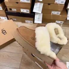 *Ugg* Pantufas Femininas Impermeáveis e Antiderrapantes de Algodão Peludo, Botas de Neve Quentes com Solas Grossas para
