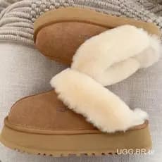 U-GG 2025 Novos Sapatos Baotou Chinelos de Neve de Algodão para o Meio do Outono e Inverno
