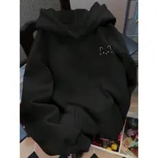 Moletom Capuz Cangurú Confortavél Desenho Gatinho Fofo Delicado