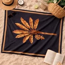 Canga de Praia Feminina Saída de Praia Elegante Verão Estampada Folhas Tropicais