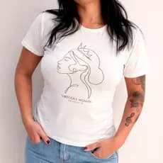 Camiseta Feminina Virtuosa Branca Proverbios 31 Baby Look Cristã Estilosa