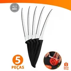 Kit 5 Facas Para Tomate Aço Inox Legumes Chef Profissional 5''