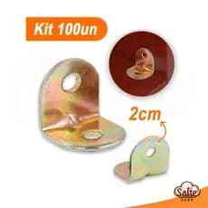 Kit 100 Cantoneiras Bicromatizada Para Moveis - 2x2cm