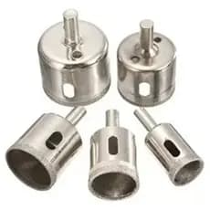 JOGO COM 5 BROCAS DIAMANTADAS 25-50MM CERAMICA VIDRO PISO