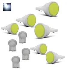 KIT 10 LAMPADA T10 COB LED W5W BRANCO 12V