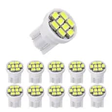 KIT 10 LAMPADA T10 8 LED W5W BRANCO 12V