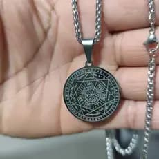 Colar Pantáculo Selo Sete Arcanjos Salomão Gabriel Rafael Michael Tetragrammaton