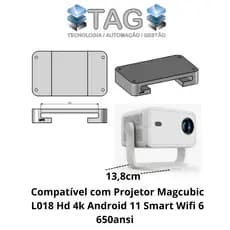 SUPORTE REFORÇADO PARA PROJETOR Magcubic L018 Hd 4k Android 11 Smart Wifi 6 650ansi