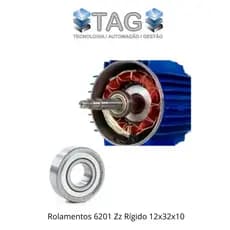 1 PEÇA ROLAMENTOS 6201 12X32X10 Motor de tanquinho, Automatizador
