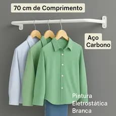 Arara Suporte de Roupas 70cm Reforçado - BRANCO