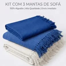 Kit Com 3 Mantas De Sofá E Poltrona 100% Algodão Direto Da Fábrica Envio Imediato
