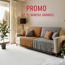 🎁 Kit 2 Mantas Capa Protetora Grande para Sofá/Cama 2,10x1,20 - 100% algodão Premium e Conforto!