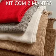 LEVE 2: Kit Mantas de Sofá Grande 100% Algodão 2,10m x 1,20m Algodão Macio Envio Imediato