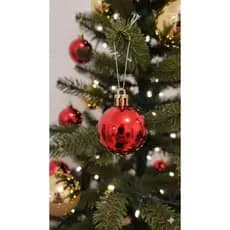 Enfeite de natal Bola 4 Peças 4cm Lisa Vermelho