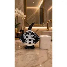 Suporte Porta Papel Higiênico Criativo Cão Decoração Banheiro Lavabo Luxo