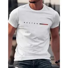 Camisetas Masculina Boston 100% Algodão Fio 30.1 Camiseta Conforto Premium