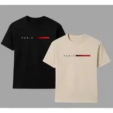 Kit 2 Camiseta Camisa Paris Básica Masculina 100 % Algodão