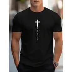 Camiseta Jesus Cristo Cruz Evangélica Cristã Camisa Religiosa 100% Algodão Malha 30.1 Unissex