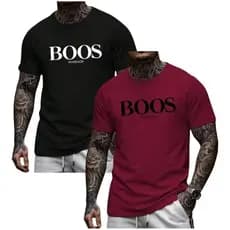 KIT 2 Camisetas Masculina Blusa 100% Algodao Camisa Gola Redonda Malha Premium