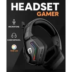 Fone Headset Gamer Sem Fio H’Maston SNS12 – Bluetooth, LED RGB, Microfone, Som Hi-Fi e Conforto Pro