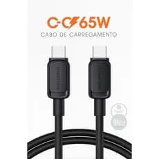 Cabo Turbo Carregamento Super Rapido 65W Tipo C Resistente 1 Metro iPhone ou Android