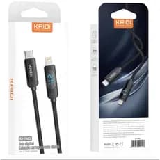 Cabo Iphone para Lightning KAIDI Preto Cabo tipo c /iPhone 1M 27W com digital KD104CL