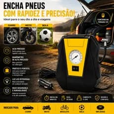 Mini Compressor de Ar Portátil 12V Enche Pneu Carro Moto Bicicleta Bola Infláveis Calibrador Automotivo Alta Pressão