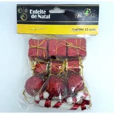 kit 12 mini enfeites de árvore de natal