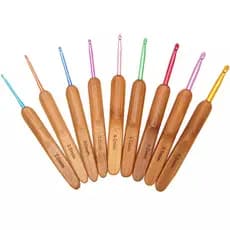 Kit Agulhas de Crochê Bambu com 09 Unidades