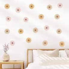 Adesivos de parede dos desenhos animados bonito flor auto-adesivo adesivos de parede sala de estar quarto das crianças d