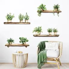 Adesivos de parede planta verde vaso auto-adesivo adesivos de parede sala estar varanda adesivos de parede adesivos deco