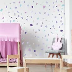 Adesivos de parede roxo Floral Terrazzo mármore auto-adesivo adesivos de parede fundo do quarto decoração de parede ades