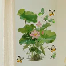 Adesivos de parede planta verde flor borboleta adesivos de parede sala de estar quarto das crianças decoração para casa
