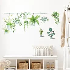 Adesivos de parede planta vaso pendurado cesta auto-adesivo adesivos de parede dormitório fundo decoração da parede ades