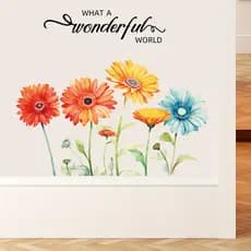 Flor auto-adesivo adesivos de parede colorido crisântemo foto casa quarto das crianças decoração adesivos