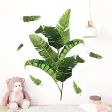 Adesivos de parede folha de bananeira planta Tropical simulação auto-adesivo adesivos de parede sala de estar estudo dor