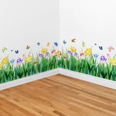 Adesivos de parede planta flor rodapé adesivos de parede sala estar fundo decoração da sala adesivos de parede