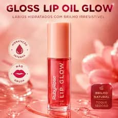 Gloss Lip Oil Glow Ruby Rose Brilho Intenso e Hidratação