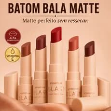 Batom Bala Creamy Matte Glass Ruby Rose Alta Pigmentação Aveludado