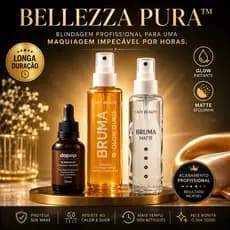 Kit Fixador Maquiagem Blindagem Bruma Glow Matte Longa Duração 3 itens Belezza Pura