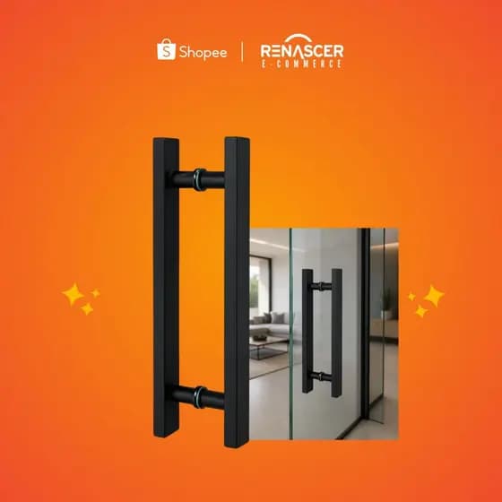 Puxador retangular 40 x 30 Porta  vidro