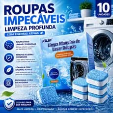 Pastilha para limpeza de máquina de lavar