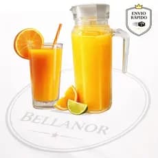 Jarra De Vidro Para Água Suco Vitaminas Com Abas E Tampa 1.1Litros  Resistente