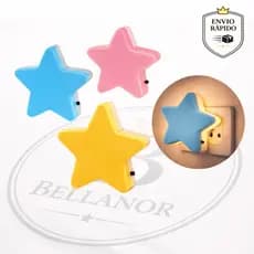 Abajur de Tomada LED Estrela Colorida Infantil Alivio de Sono Cores Sortidas