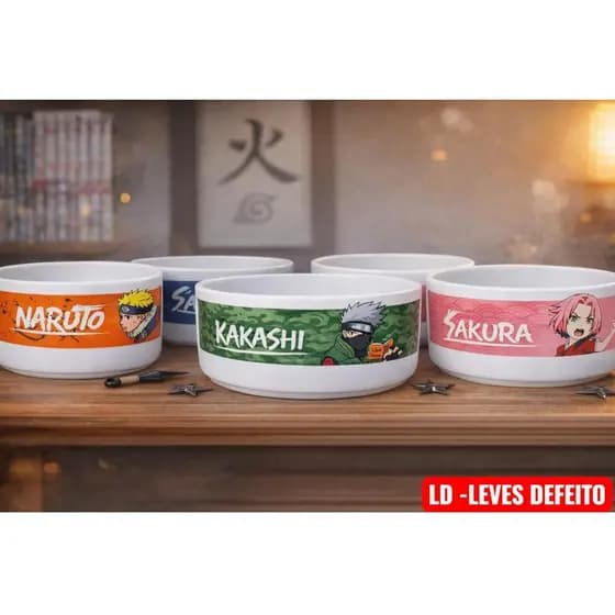 TIGELA DE PORCELANA  RETA  DECORADA TEMA  NARUTO - 440 ML -BOWL--AD1