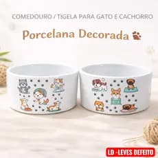 COMEDOURO PET PORCELANA DECORADA 400 ML -BOWL-⭐-AD1