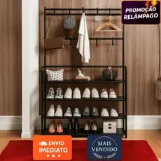 Sapateira Arara 4 Andares Multiuso – Cabideiro e Organizador de Roupas e Sapatos