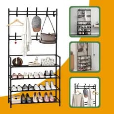 Rack Sapateira Arara 4 Andares com Estrutura Metálica Resistente